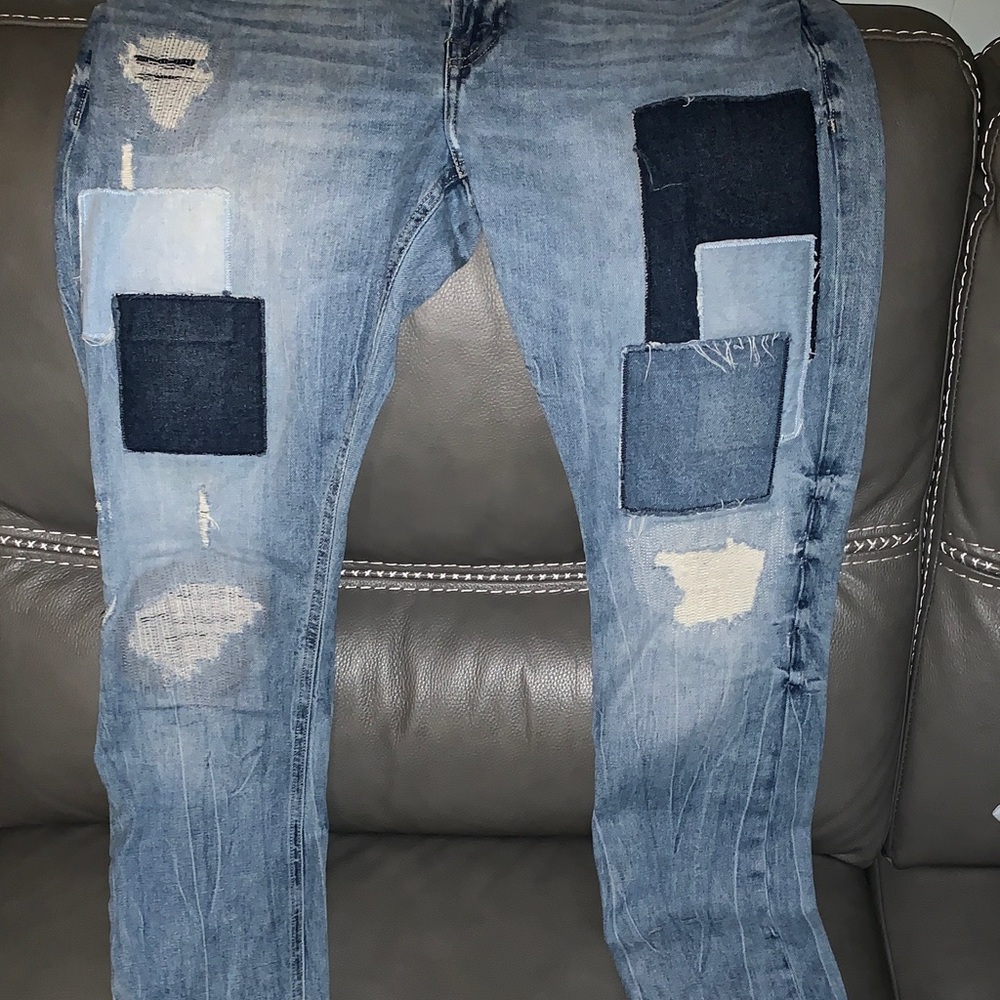 Guess Blue Patchwork Jeans